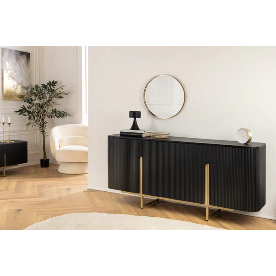 Comoda neagra din lemn de mango 160 cm Gatsby
