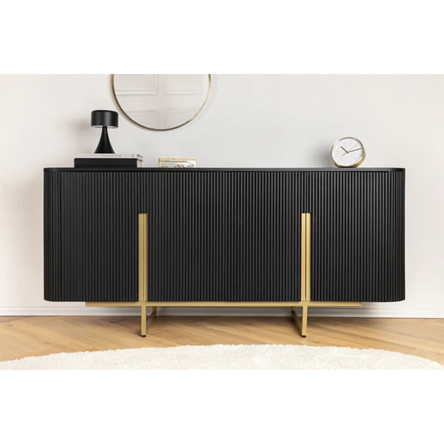 Comoda neagra din lemn de mango 160 cm Gatsby