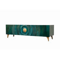 Comoda turcoaz din lemn 180 cm Golden Sunset