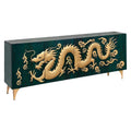 Comoda turcoaz din lemn de mango 177 cm Dragon