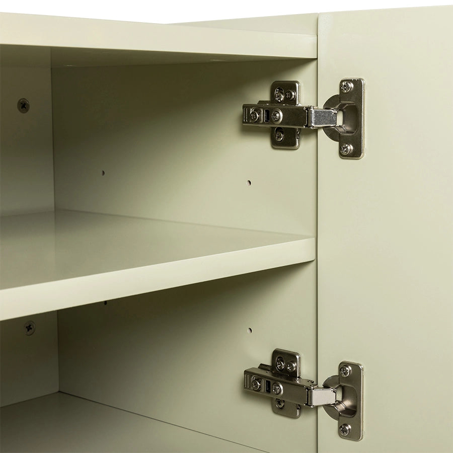 Comoda verde deschis din MDF si metal Lowboard