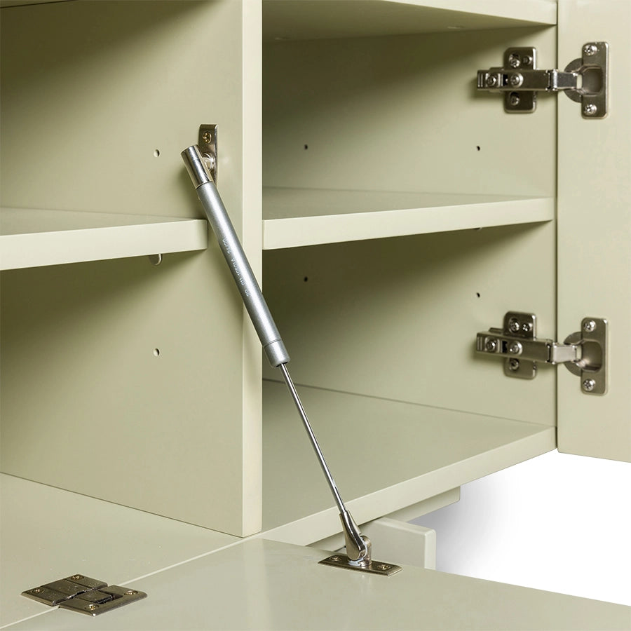 Comoda verde deschis din MDF si metal Lowboard
