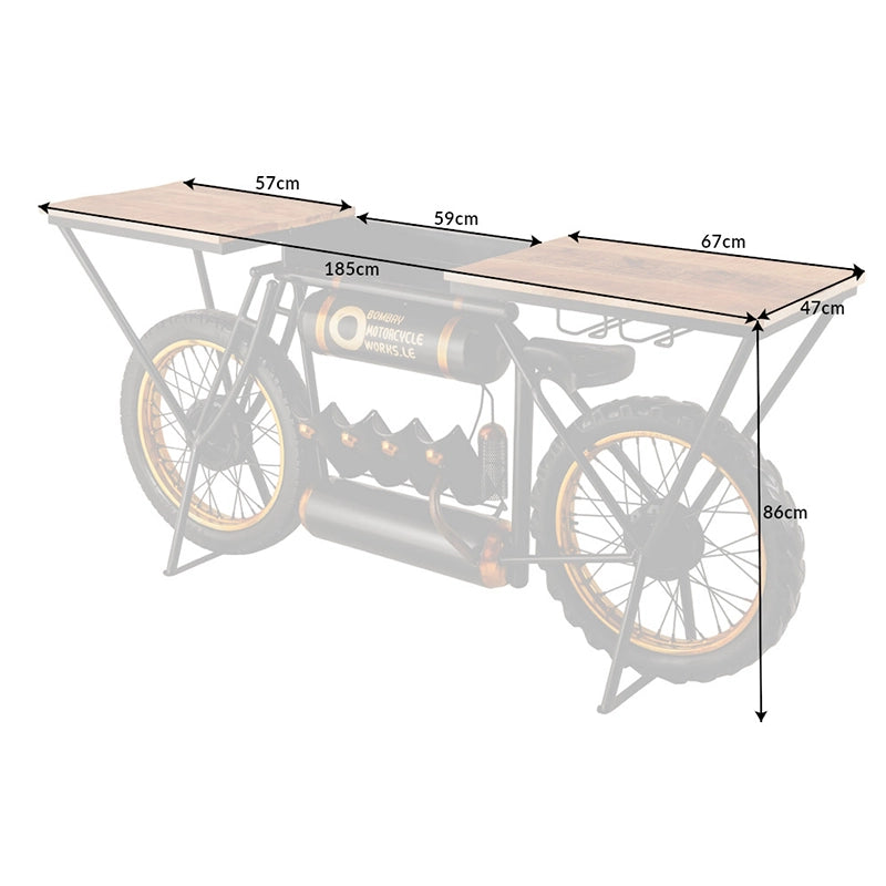 Consola maro din lemn Motorcycle 185 Invicta Interior