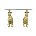 Consola neagra gold din marmura Panther