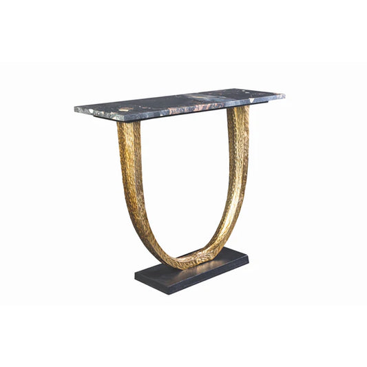 Consola neagra gold din marmura si metal Omega
