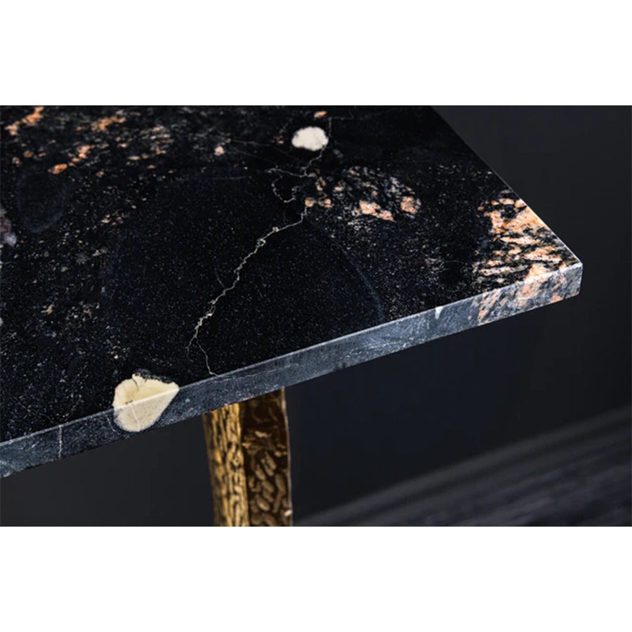 Consola neagra gold din marmura si metal Omega