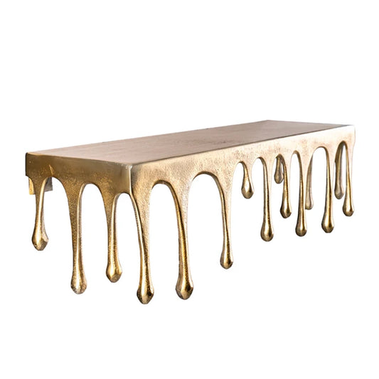 Decoratiune de perete gold din aluminiu Liquid Line