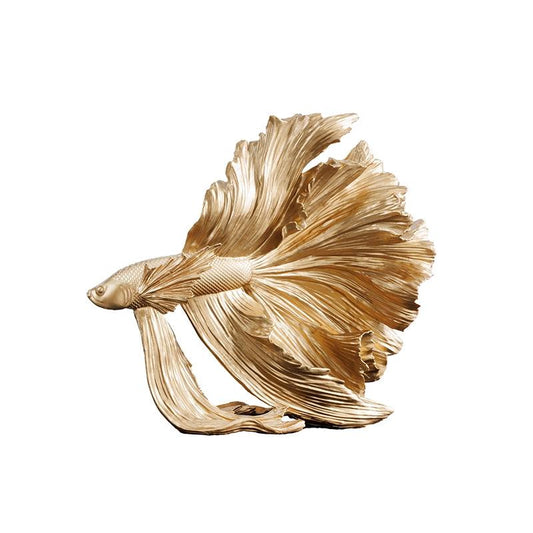 Decoratiune gold din polirasina Fish 35 Invicta Interior - Poetic Store