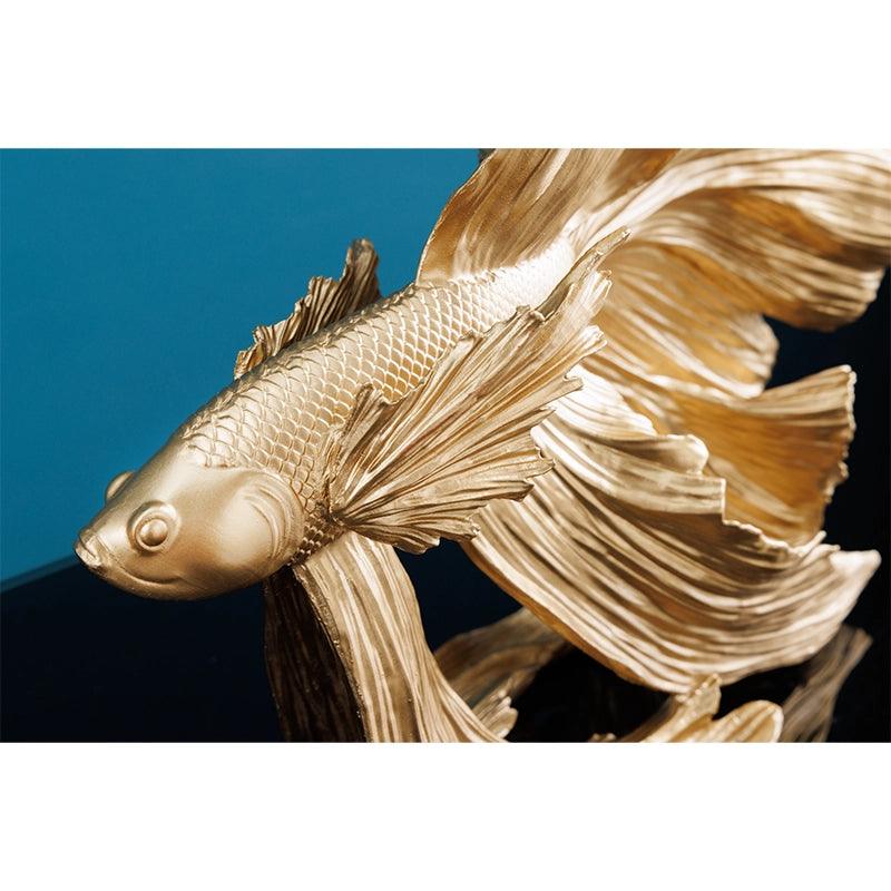 Decoratiune gold din polirasina Fish 35 Invicta Interior - Poetic Store