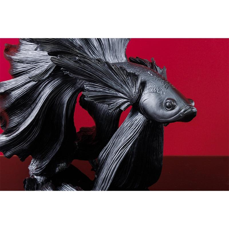 Decoratiune neagra din polirasina Fish 65 Invicta Interior - Poetic Store