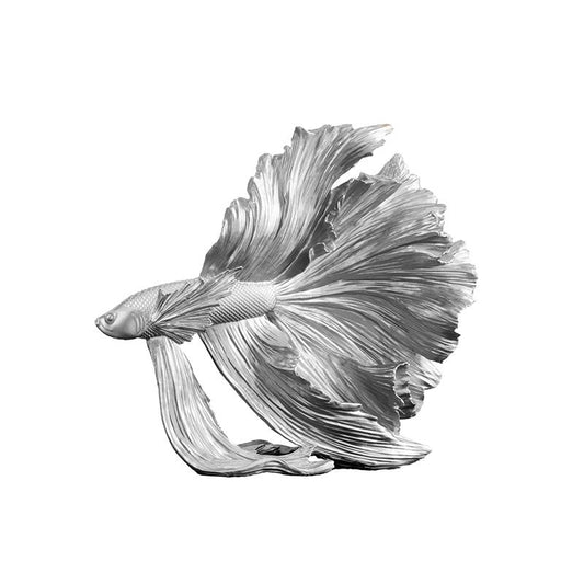 Decoratiune silver din polirasina Fish 35 Invicta Interior - Poetic Store