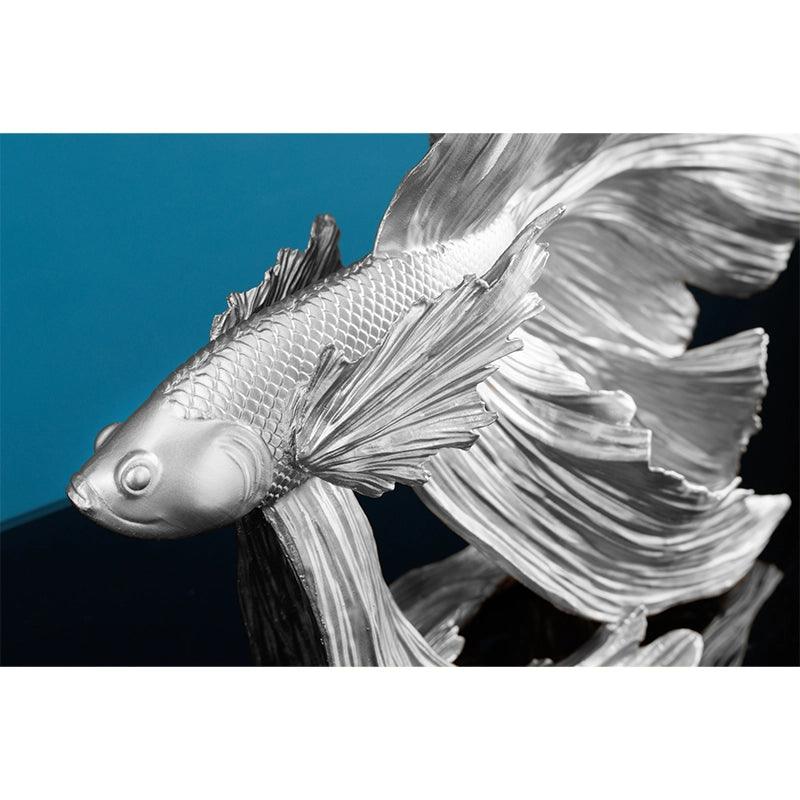 Decoratiune silver din polirasina Fish 35 Invicta Interior - Poetic Store