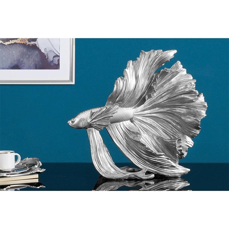 Decoratiune silver din polirasina Fish 35 Invicta Interior - Poetic Store