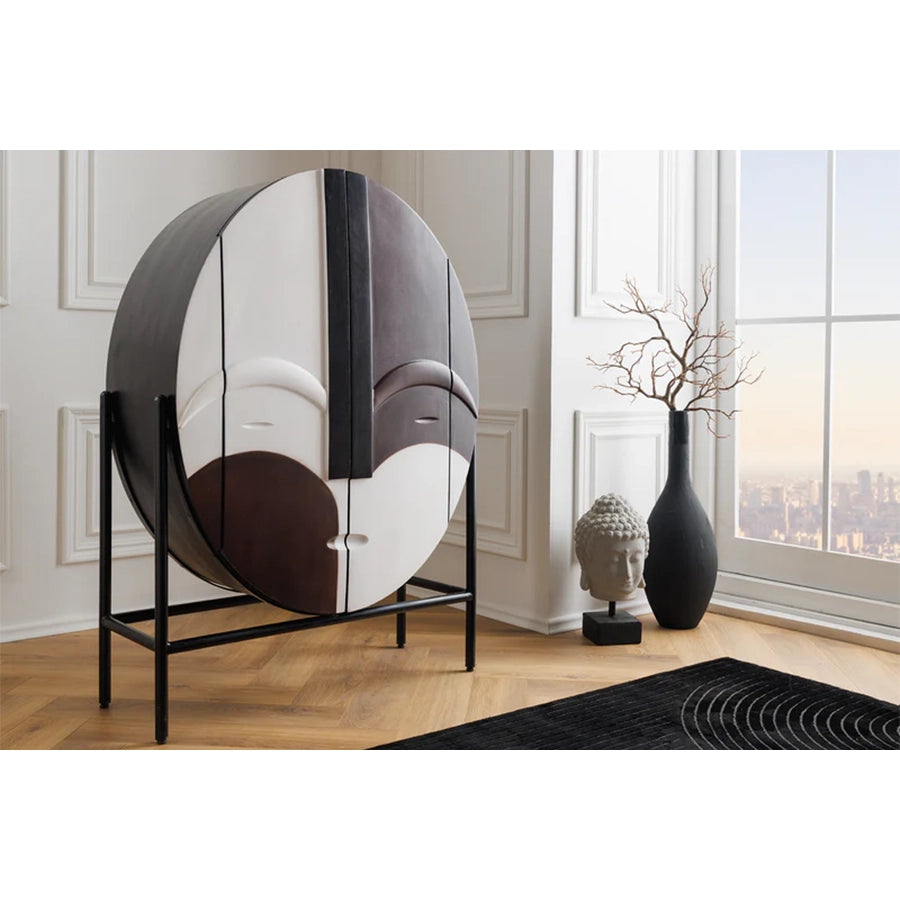 Dulap bar alb maro din lemn Voodoo Poetic