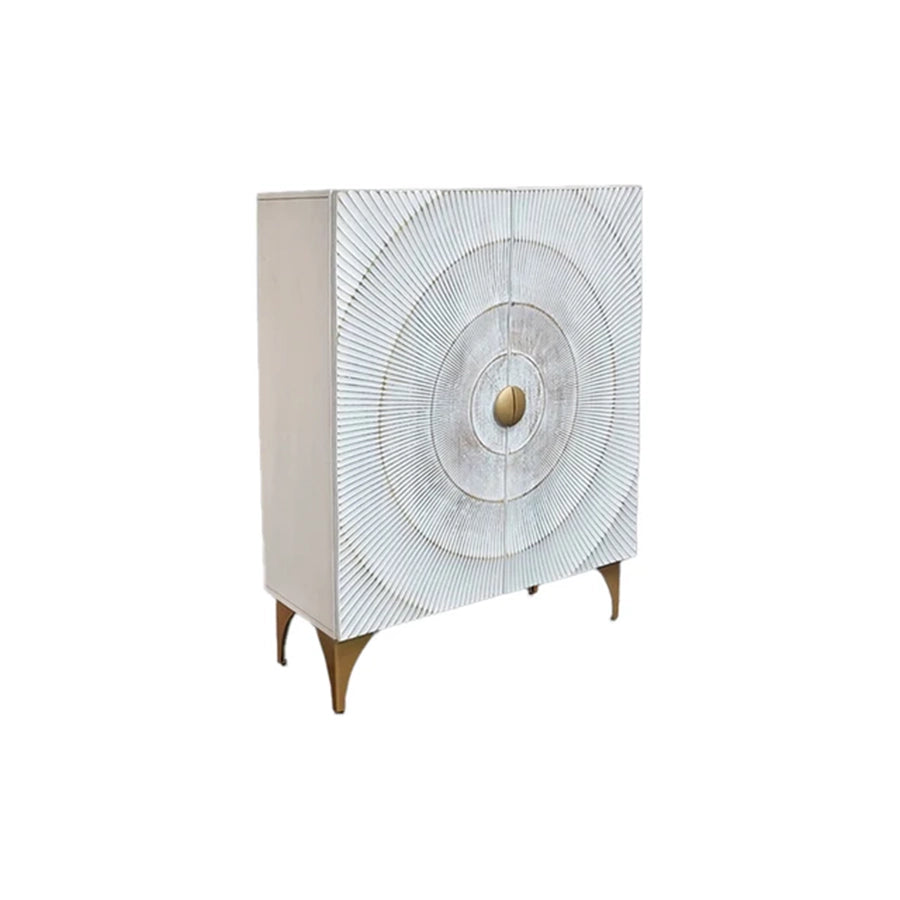 Dulap bar alb din lemn 120 cm Sunset