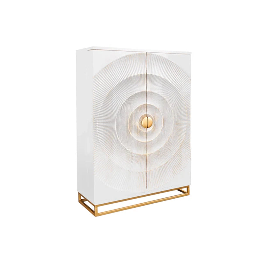 Dulap bar alb din lemn 140 cm Sunset