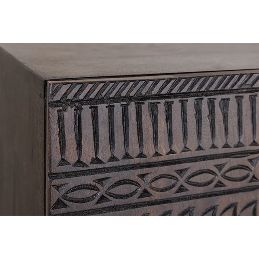 Dulap bar maro inchis din lemn 120 cm Tribal