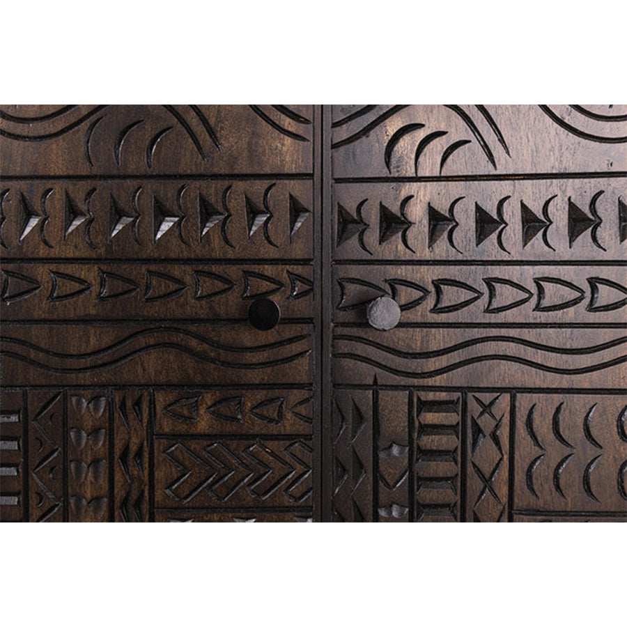 Dulap bar maro inchis din lemn 120 cm Tribal