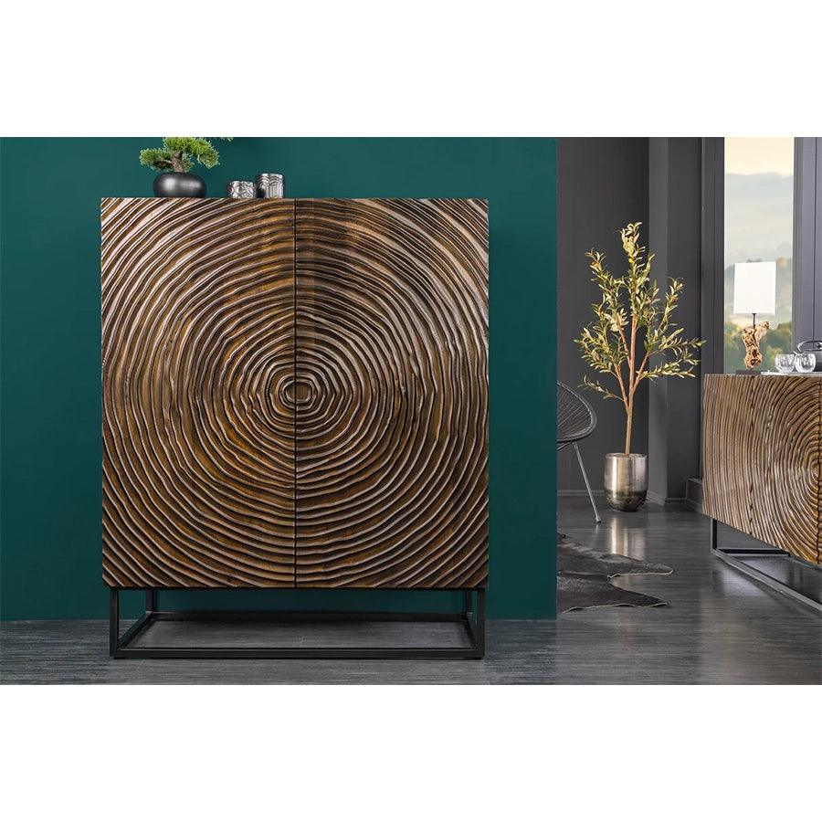 Dulap negru maro din lemn Zen Circle