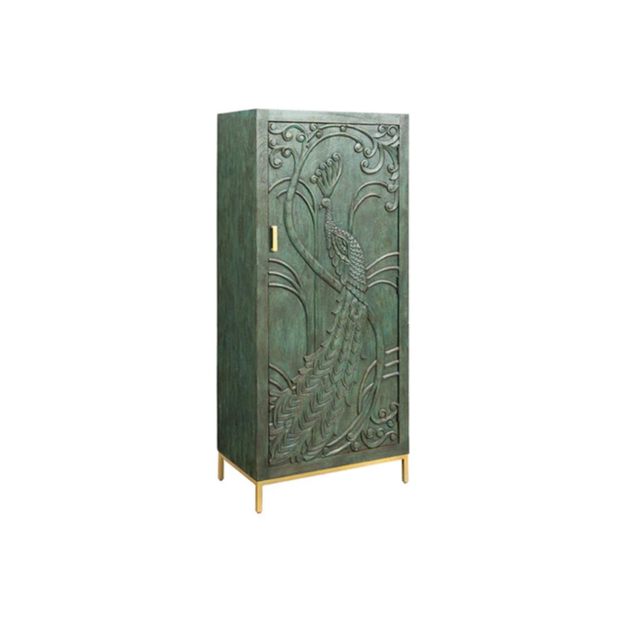 Dulap verde din lemn de mango 170 cm Peacock