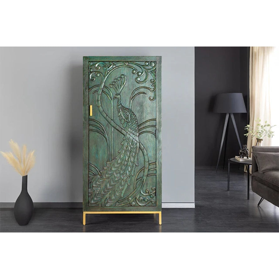 Dulap verde din lemn de mango 170 cm Peacock