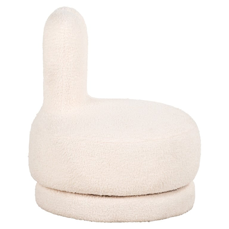 Fotoliu alb din poliester pentru copii boucle Bunny