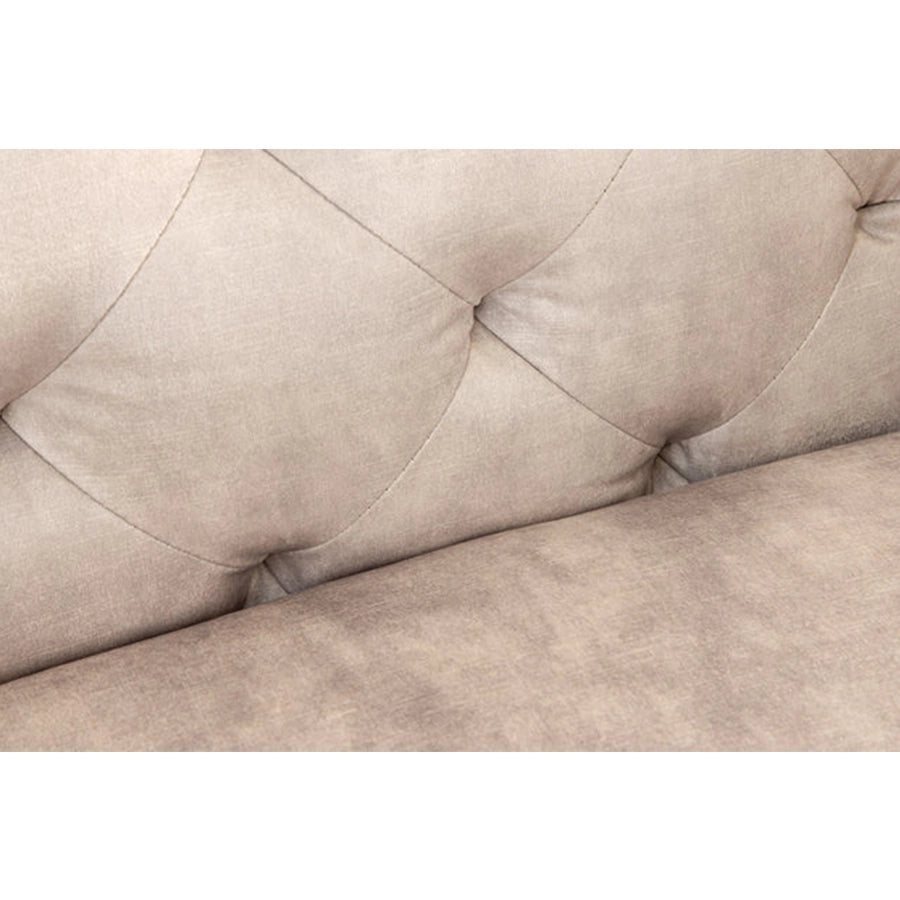 Fotoliu bej din catifea chesterfield Modern Barock