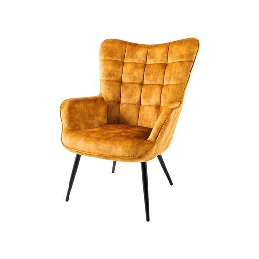 Fotoliu galben din catifea Scandinavia Poetic