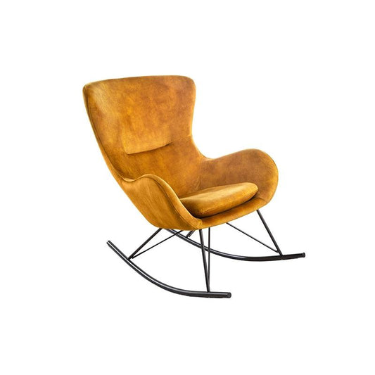 Fotoliu galben din catifea Swing Invicta Interior - Poetic Store