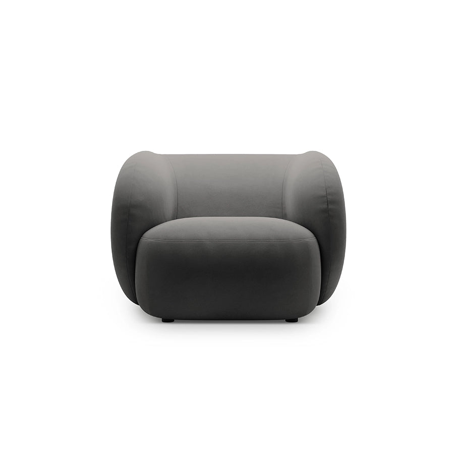 Fotoliu gri inchis din catifea Kate