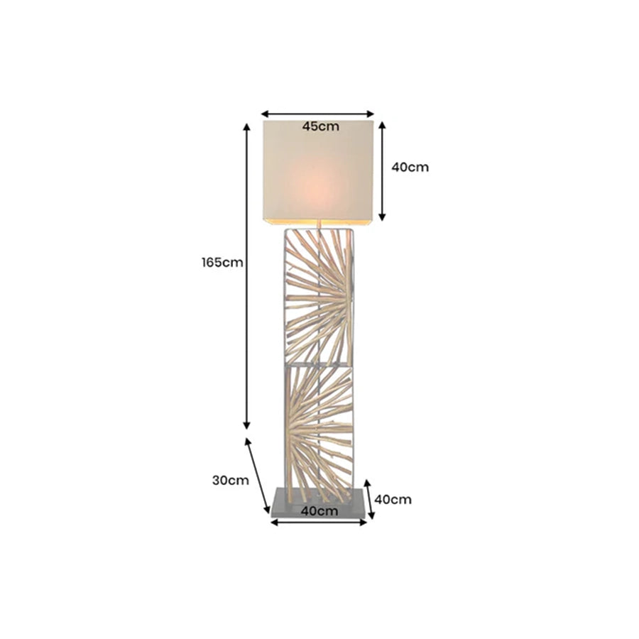 Lampadar bej din lemn 165 cm Euphoria