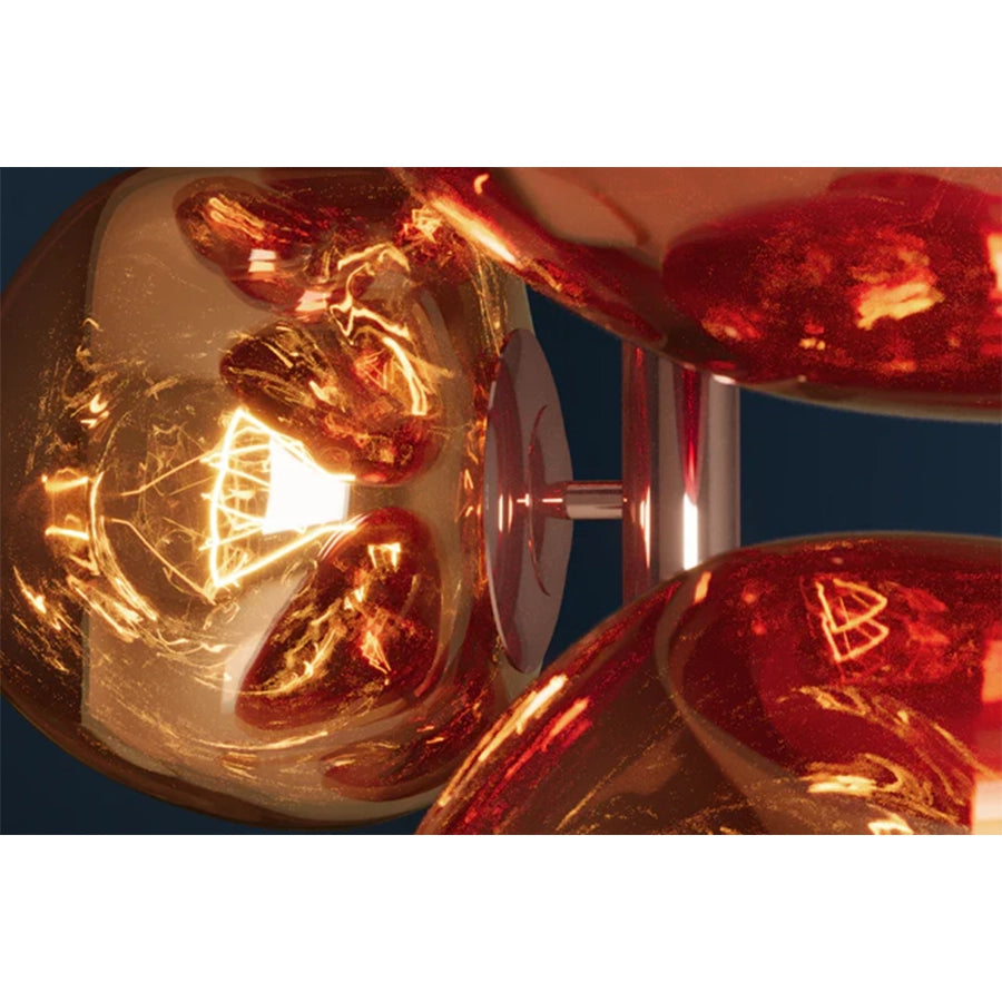 Lampadar gold cupru din otel si sticla Diamond