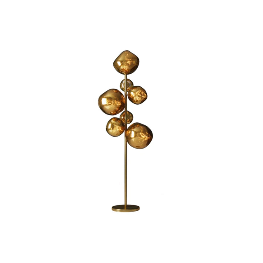 Lampadar gold din otel si sticla Diamond
