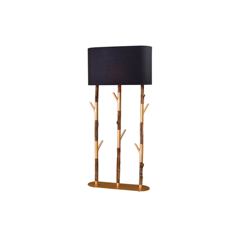 Lampadar negru din lemn si material sintetic Wardrobe