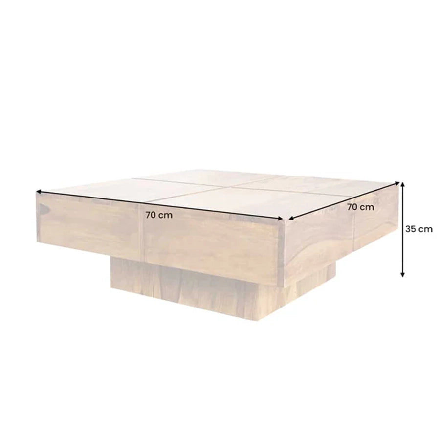 Masa cafea maro din lemn 70 cm Bolt Invicta Interior