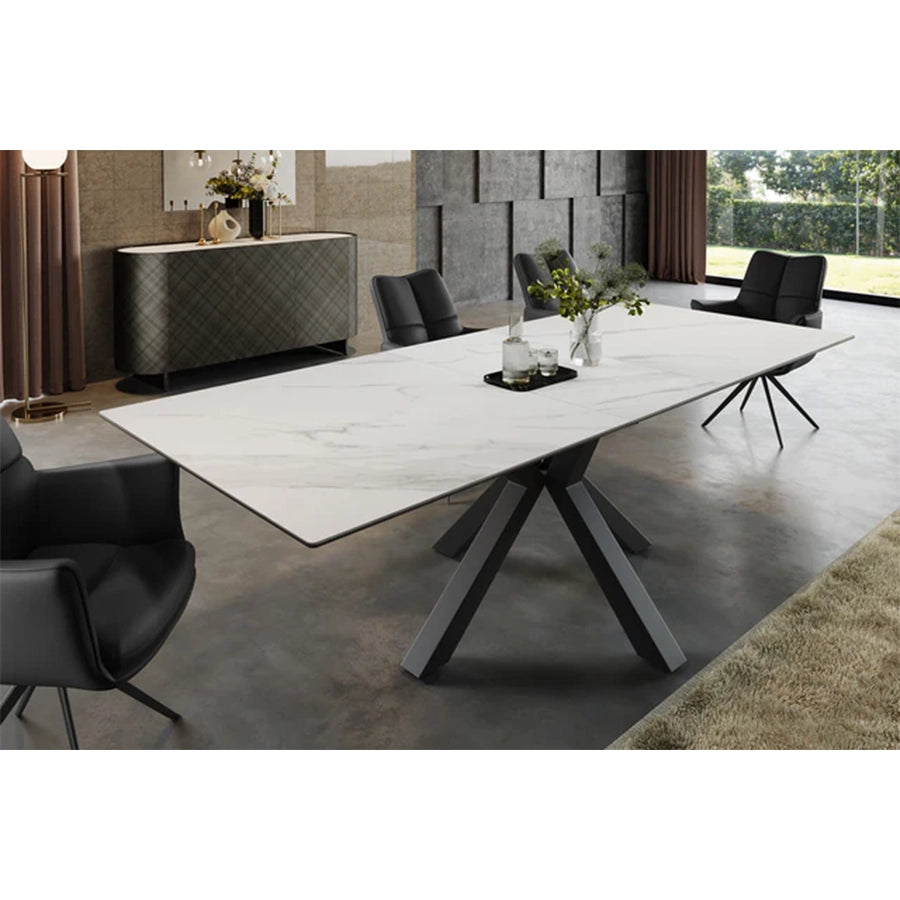 Masa dining alba extensibila 160-200 cm Eternity