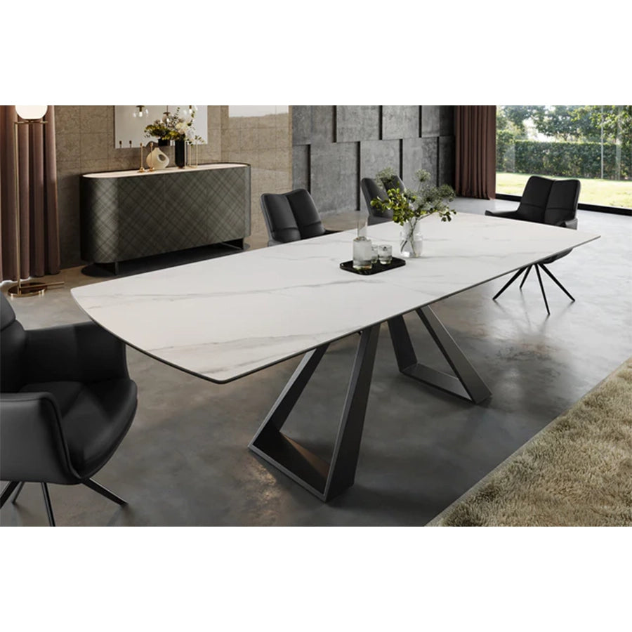 Masa dining alba extensibila 180-230 cm Concord