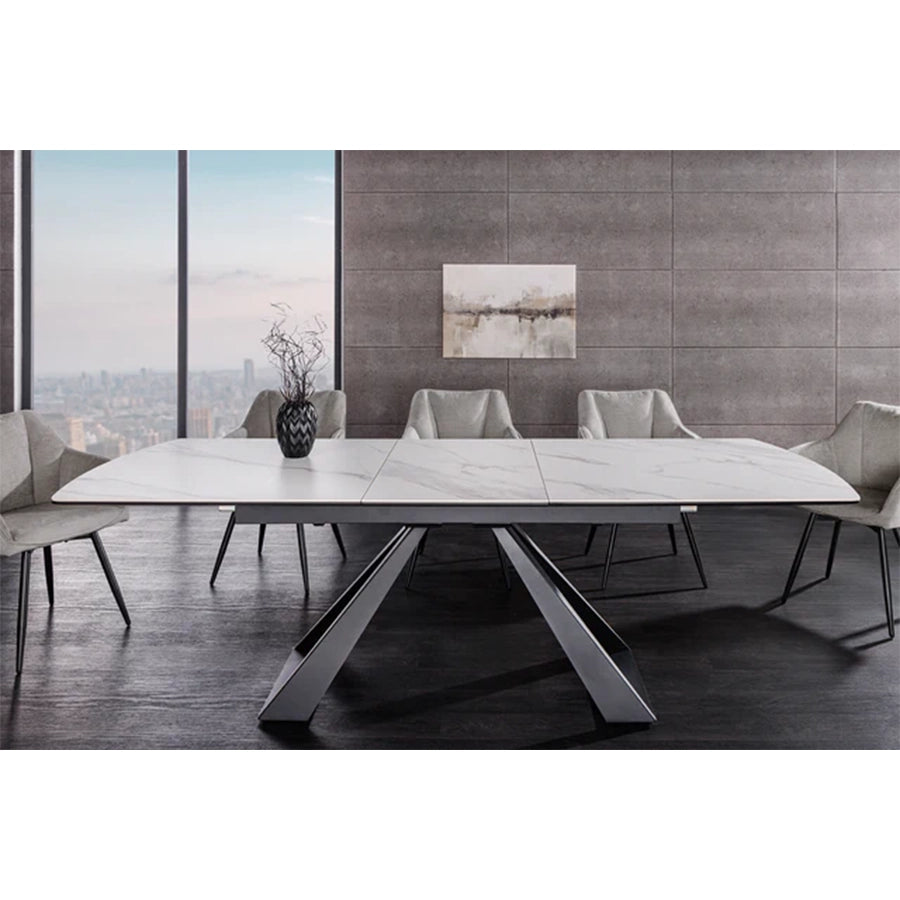 Masa dining alba extensibila 180-230 cm Concord