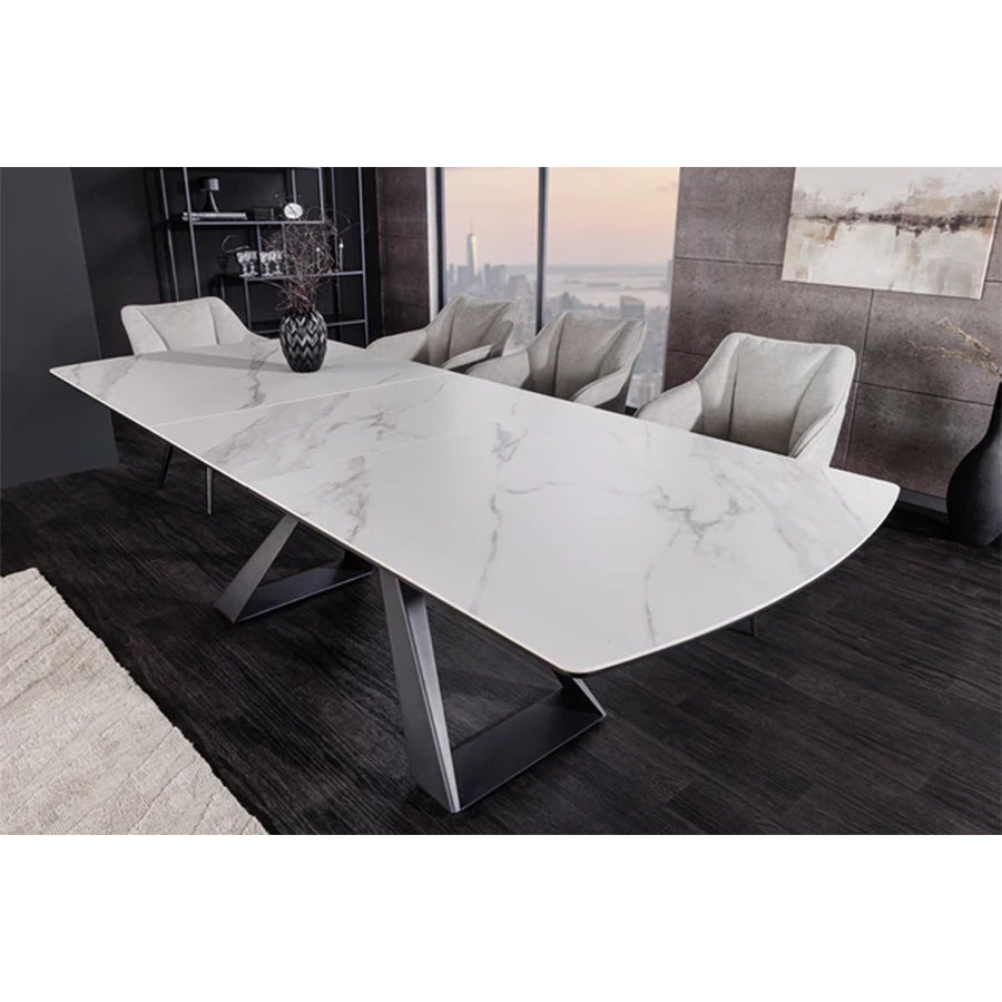 Masa dining alba extensibila 180-230 cm Concord