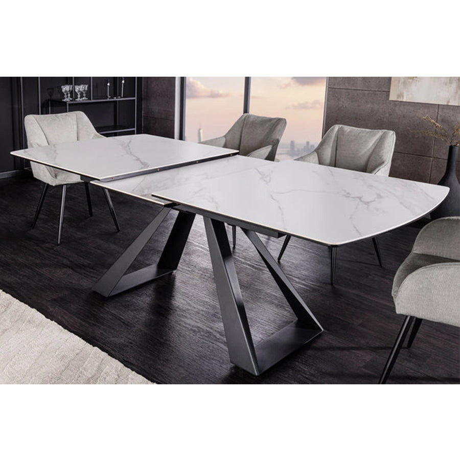 Masa dining alba extensibila 180-230 cm Concord