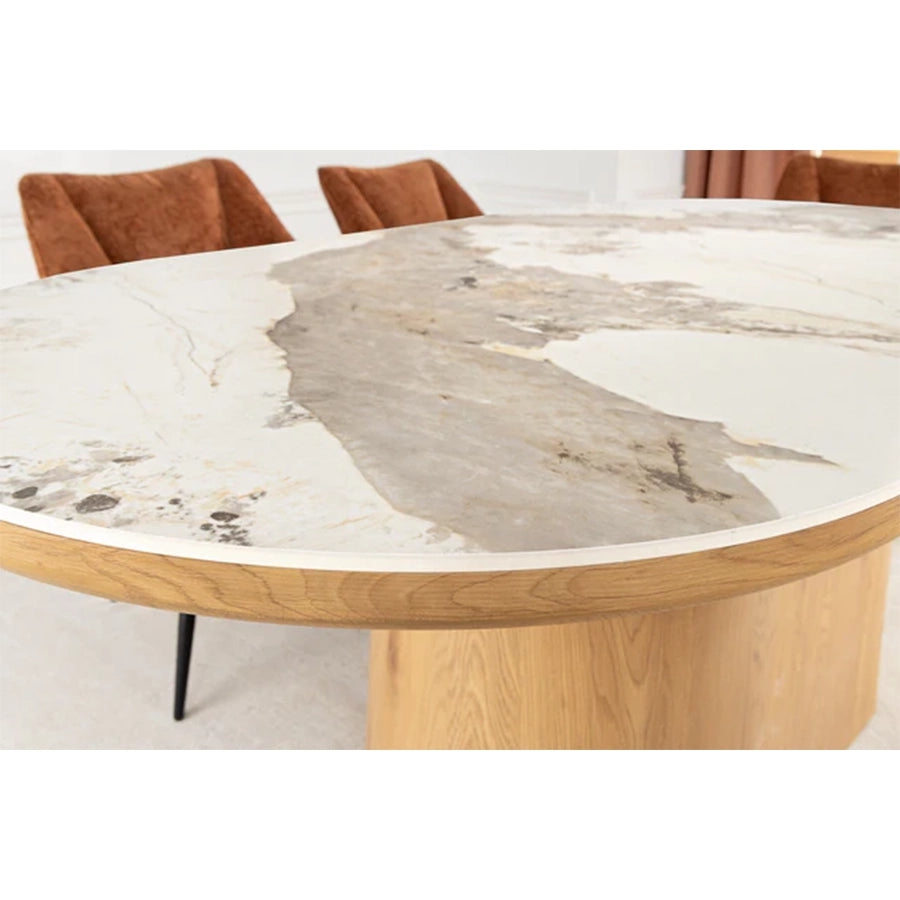 Masa dining maro deschis din lemn 200 cm Unique