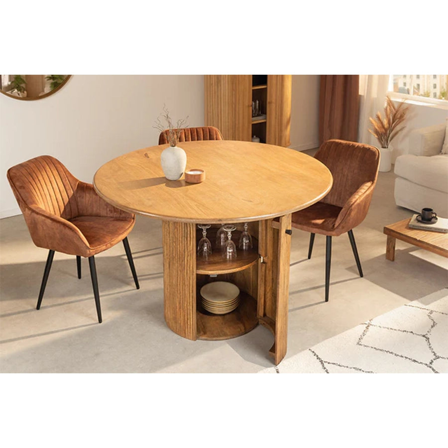 Masa dining maro din lemn 120 cm Tre Chic