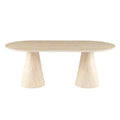 Masa dining ovala bej cu blat ceramic 200 cm Hamar - imagine 2