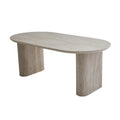 Masa dining ovala bej din MDF 200 cm Calais - imagine 3