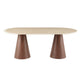 Masa dining ovala bej maro cu blat ceramic 200 cm Hamar