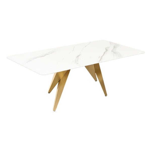 Masa cafea alba din ceramica 130 cm Art Living – Poetic Store