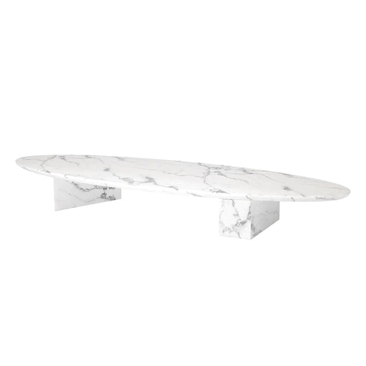 Masa cafea alba din imitatie de marmura Aurore