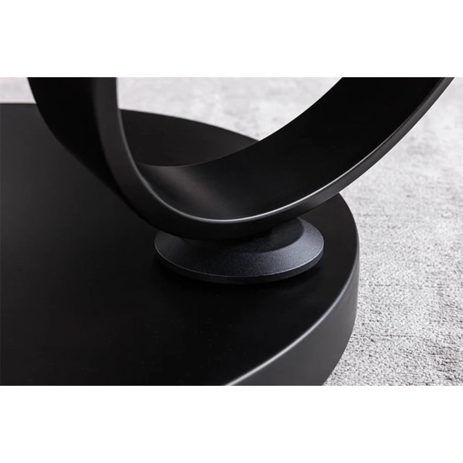 Masa cafea rotativa alba gri din ceramica Dancing Rings