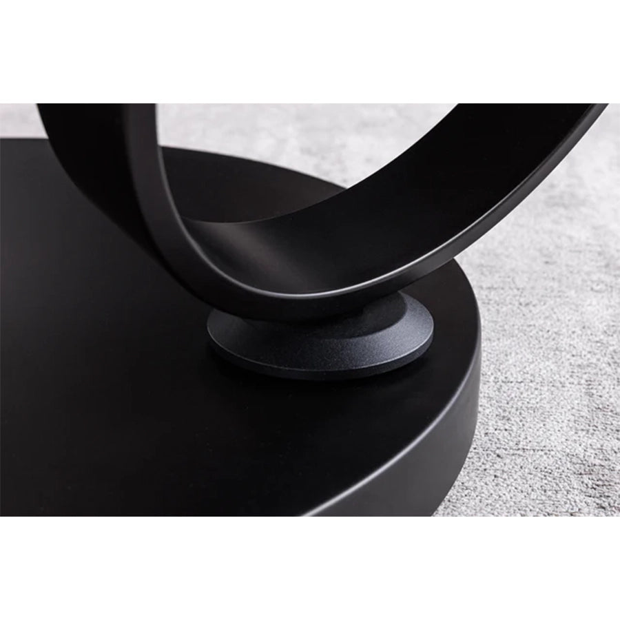 Masa cafea alba rotativa din ceramica Dancing Rings
