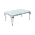 Masa cafea alba silver din inox 100 cm Barock